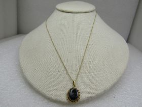 Vintage 12kt G.F. Onyx Necklace, 18", 1960's-1970's Signed