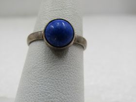 Vintage Sterling Southwestern Sodalite Ring, Sz. 6.5. Signed.