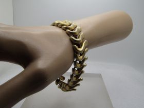 Vintage Curved Link Bracelet, 1960's-1970's, 8"