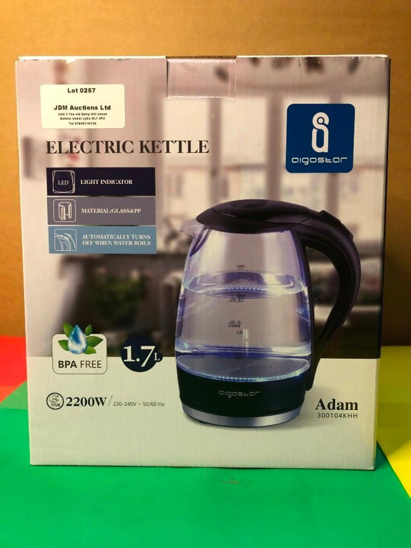 RRP £27.99 X1 Boxed Adam electric kettle 1.7ltr and 2200w