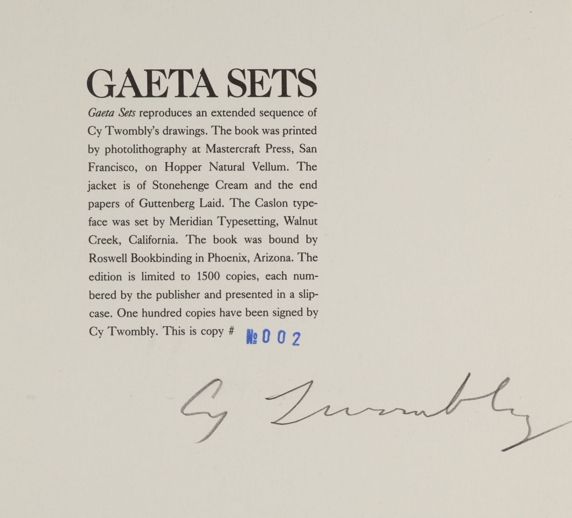 Twombly, Cy - - Cy Twombly. Gaeta - Bild 3 aus 3