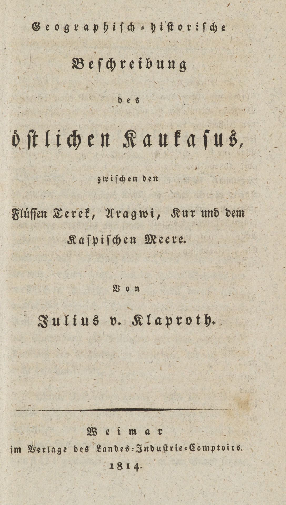 Kaukasus - - Julius von Klaproth.