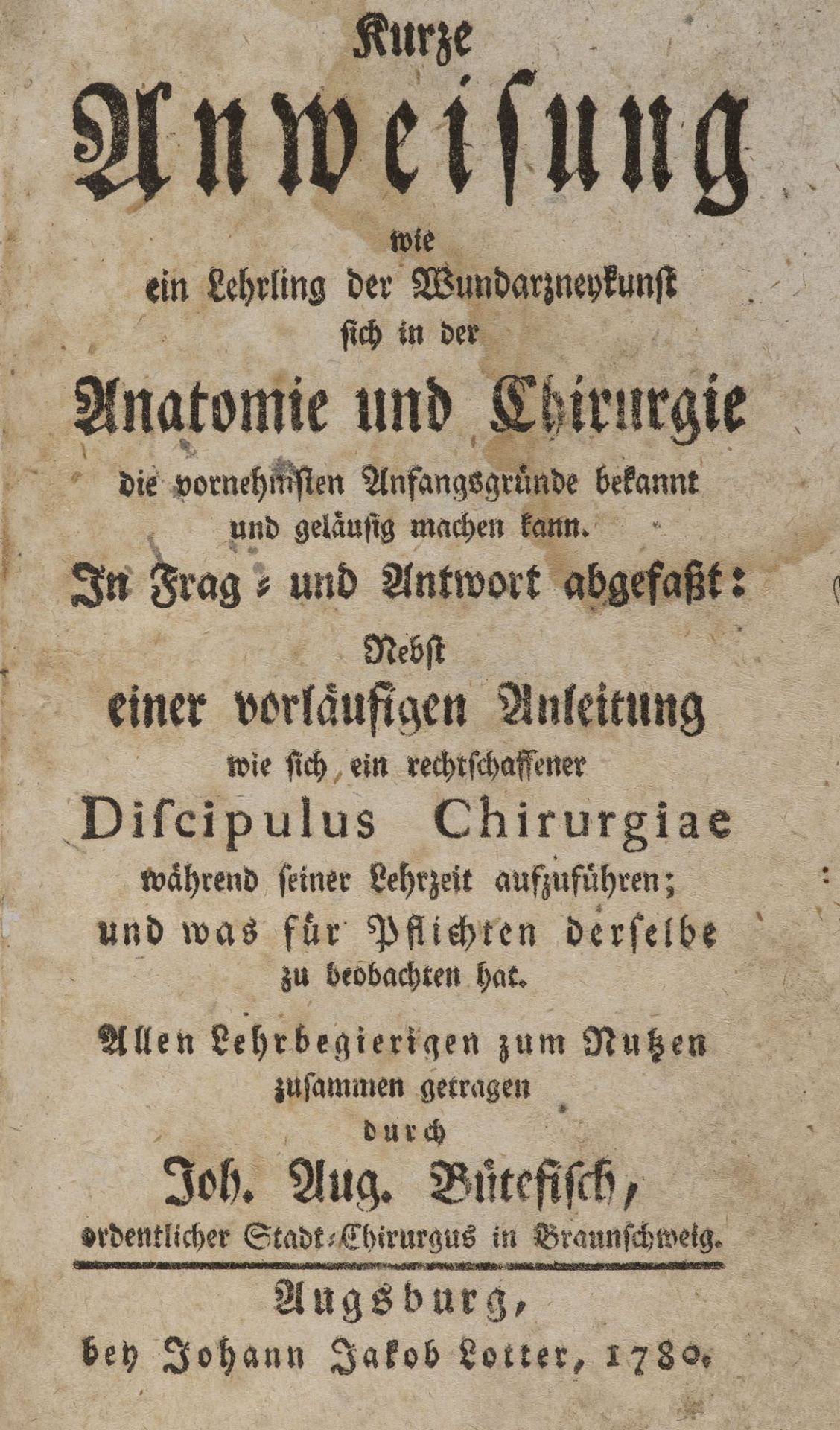 Medizin - - Johann August Bütefisch.