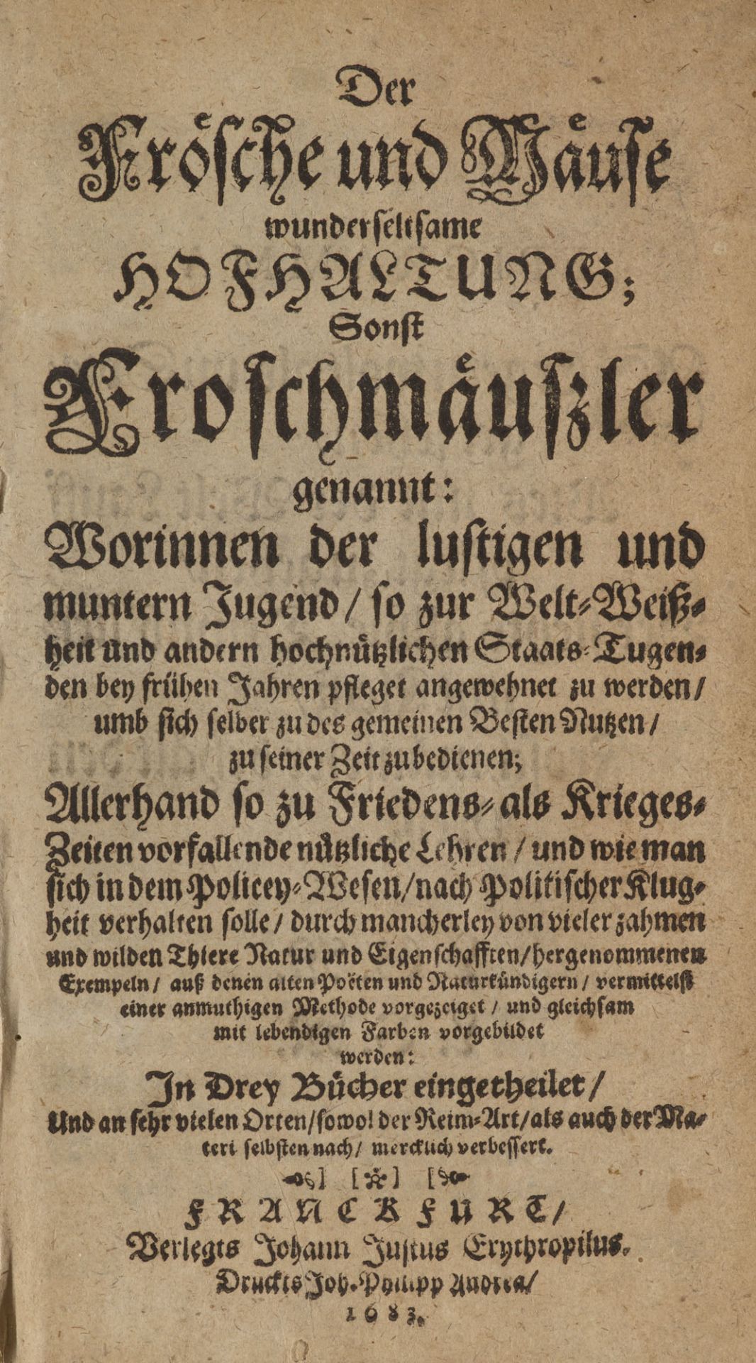 (Georg Rollenhagen). Der Frösche und