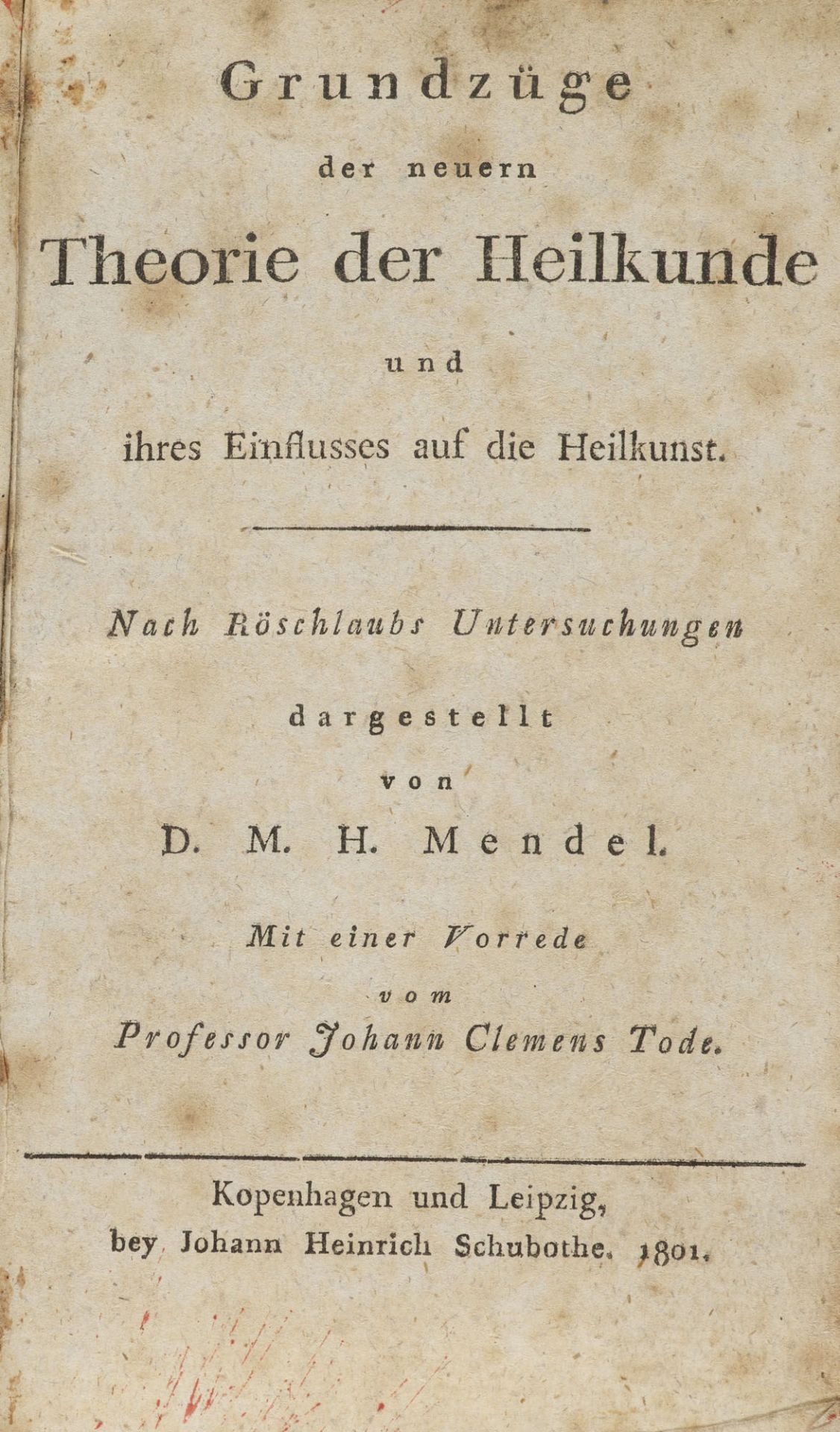 Medizin - - D. M. H. Mendel. Grundzüge