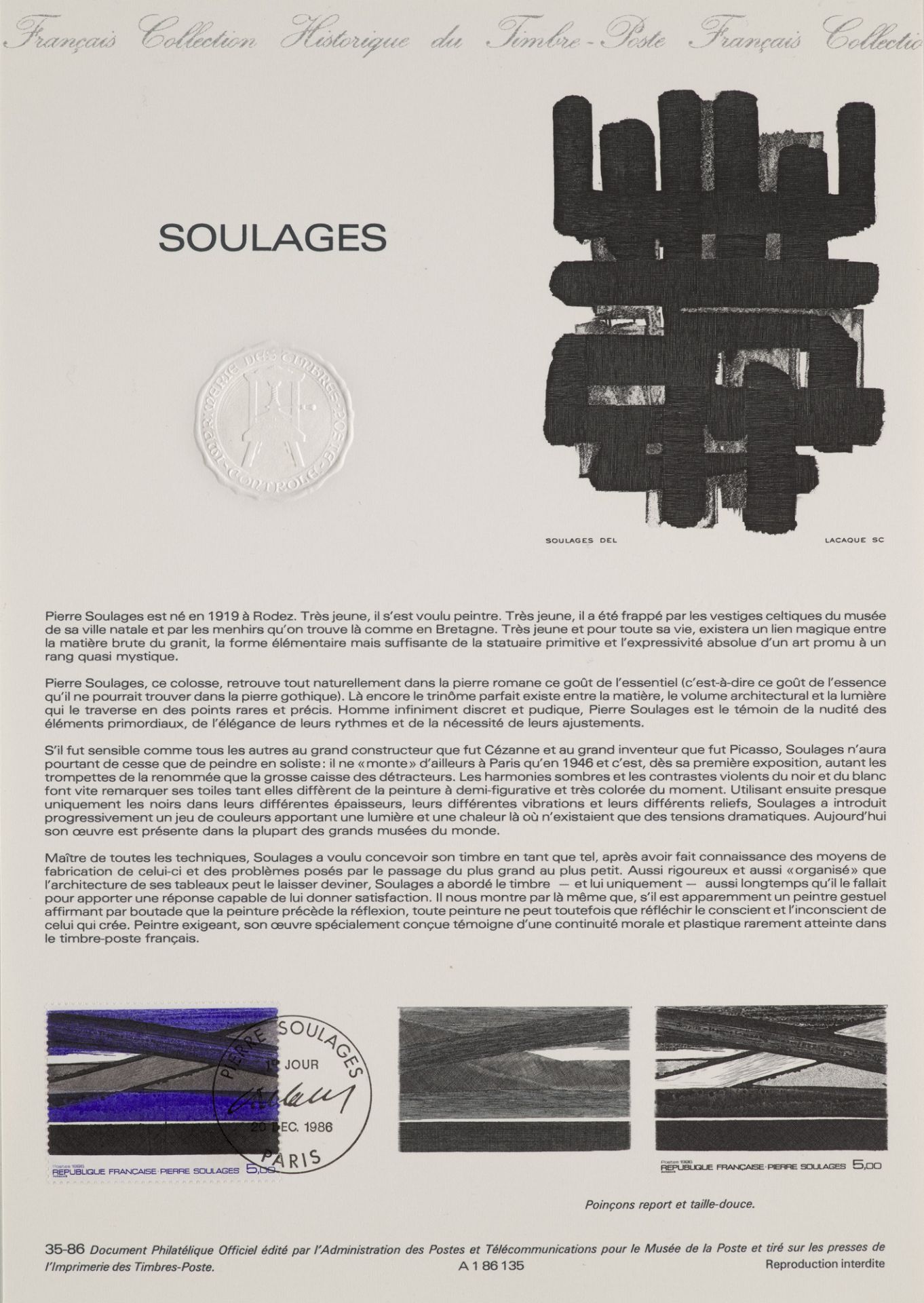 Pierre Soulages.  (1919 Rodez - 2022