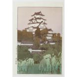 Hiroshi Yoshida, Himeji Castle, Original Japanese Woodblock Print