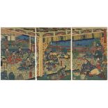 Yoshikazu, Demons of Oeyama, Original Japanese Woodblock Print