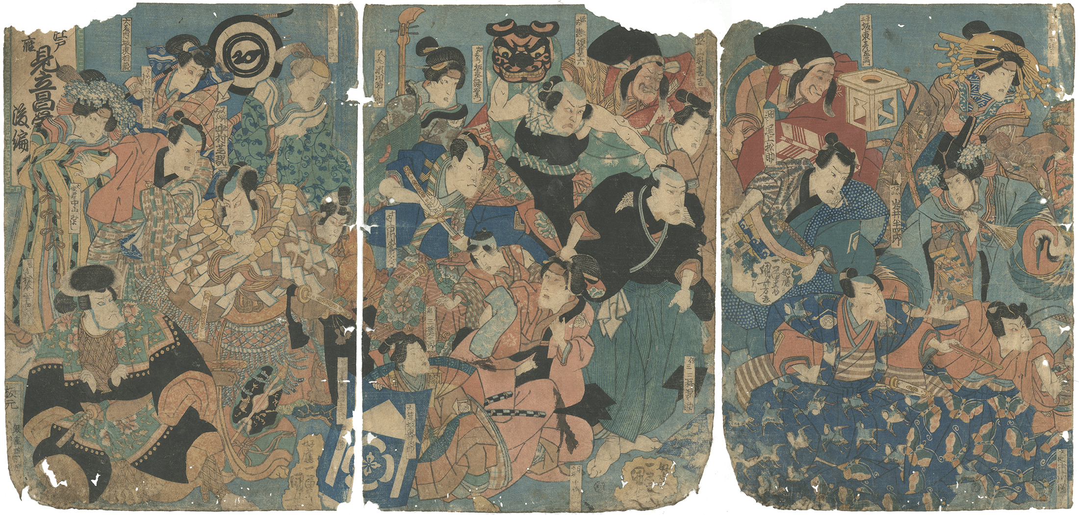 Kuniyoshi, Kunisada I, Kabuki, Original Japanese Woodblock Print - Image 3 of 4