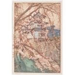 Hiroshi Yoshida, Hirosaki Castle, Original Japanese Woodblock Print