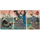 Toyokuni III, February, Original Japanese Woodblock Print