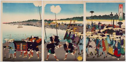Chikanobu Yoshu, Shogun, Original Japanese Woodblock Print