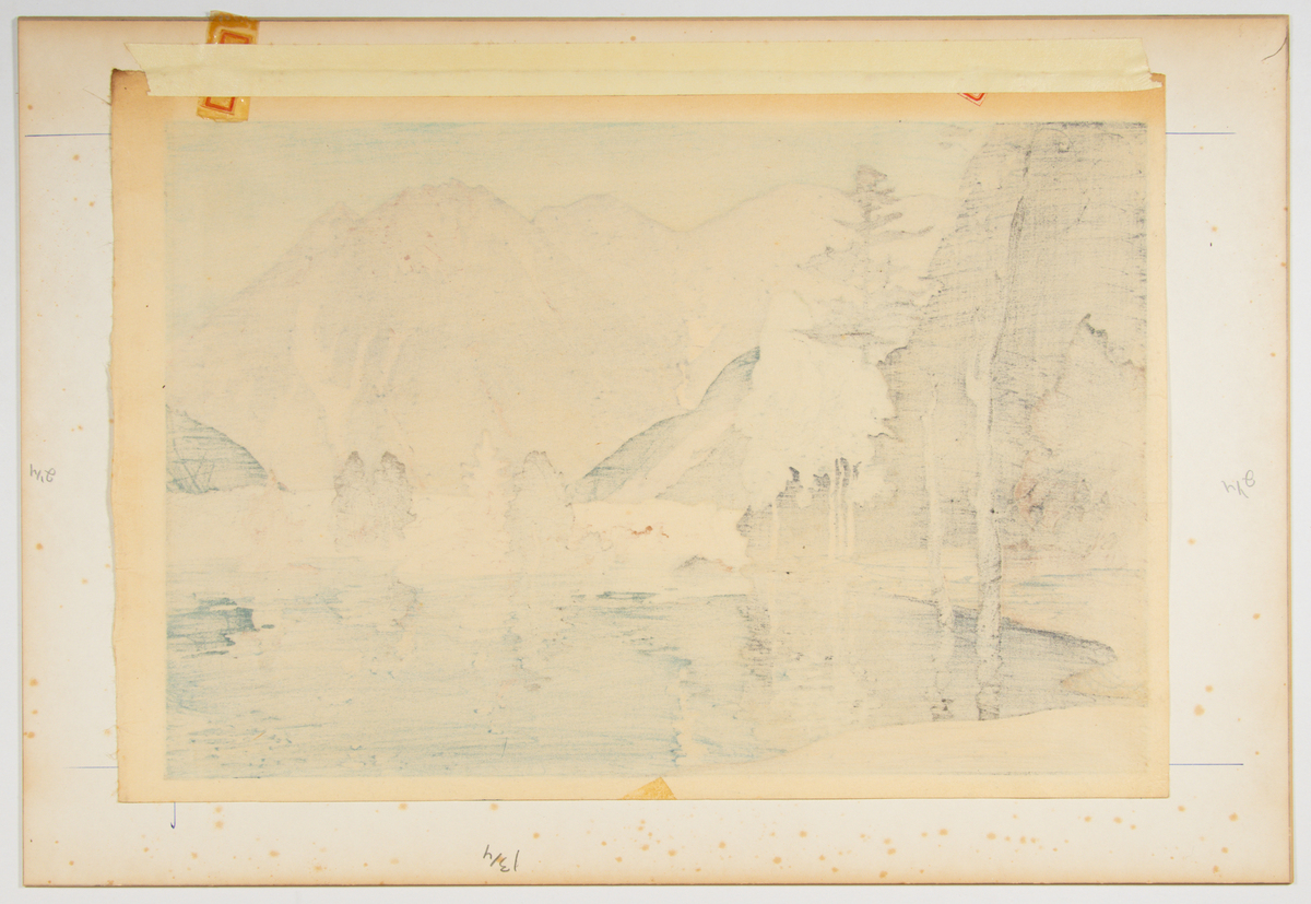 Hiroshi Yoshida, Alps, Original Woodblock Print - Image 2 of 2