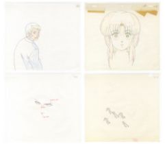 Set of 4 Original Anime Production Sketches