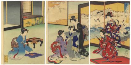 Chikanobu, Boys Festival, Bijin, Original Japanese Woodblock Print