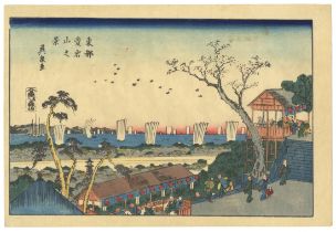Eisen Keisai, Atagoyama, Landscape, Original Japanese Woodblock Print