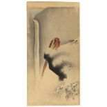 Koson Ohara, Pheasant in Snow, Original Japanese Woodblock Print