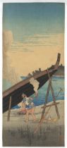 Shotei Takahashi, Shinagawa, Original Japanese Woodblock Print