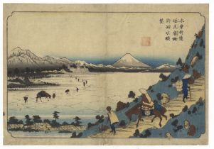 Eisen Keisai, Lake Suwa, Landscape, Original Japanese Woodblock Print