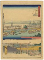 Hiroshige II, Edo, Original Japanese Woodblock Print
