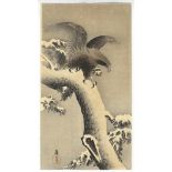 Koson, Eagle, Snowy Pine, Original Japanese Woodblock Print