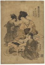 Koryusai Isoda, Models for Fashion, Original Japanese Woodblock Print