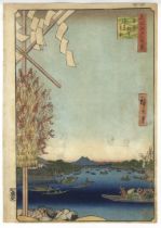 Hiroshige, Asakusa River, Original Japanese Woodblock Print