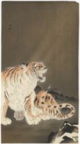 Koson, Roaring Tiger, Original Japanese Woodblock Print