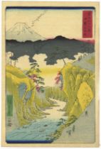 Hiroshige I, Kai Province, Original Japanese Woodblock Print