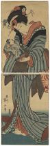 Eizan, Beauty, Doll, Original Japanese Woodblock Print