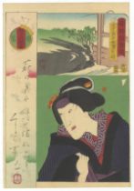 Toyokuni III, Osode, Original Japanese Woodblock Print