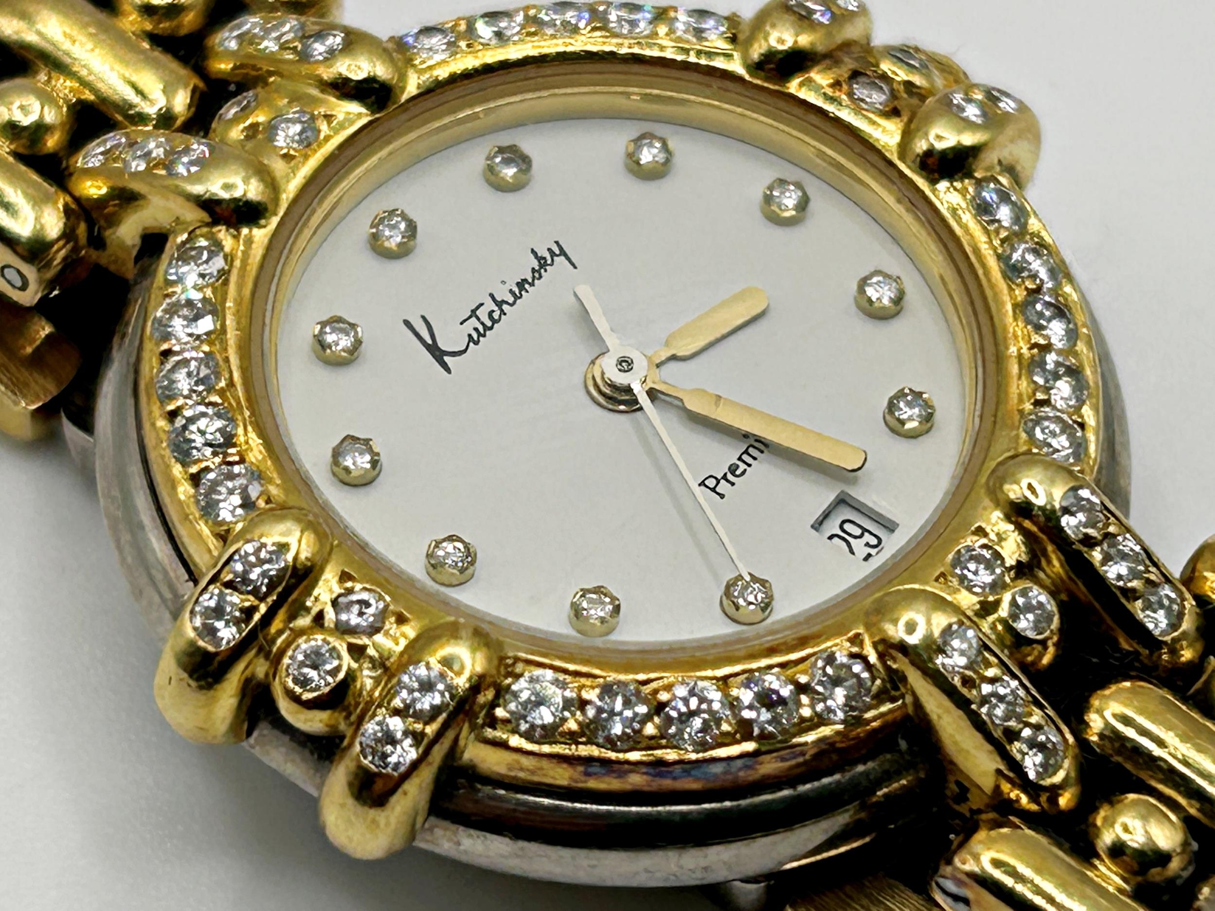 Good quality ladies Kutchinsky Premier bicolour ladies cocktail or dress watch, 27mm case, diamond