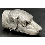 Good novelty '925' silver vesta in the form of a dog head, 5.5cm long
