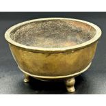 Antique Chinese bronze censor, 6.5cm high x 12cm diameter