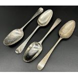 Two pairs of Georgian silver table spoons, 7.5oz approx (4)