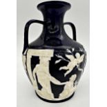 19th century glazed pottery 'Portland' vase, with typical relief decoration, further relief to the