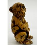 Bergman Austrian cold painted bronze study of seated monkey, Bergman stamp to base, 6cm high