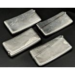 Four Victorian and later curved card cases, 5.5oz approx