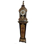 Impressive Tiffany boulle bracket clock on pillar stand, the three train dial clock with inset