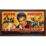 1950s French School - Elvis Jailhouse Rock, French hand painted movie poster, unsigned, oil on