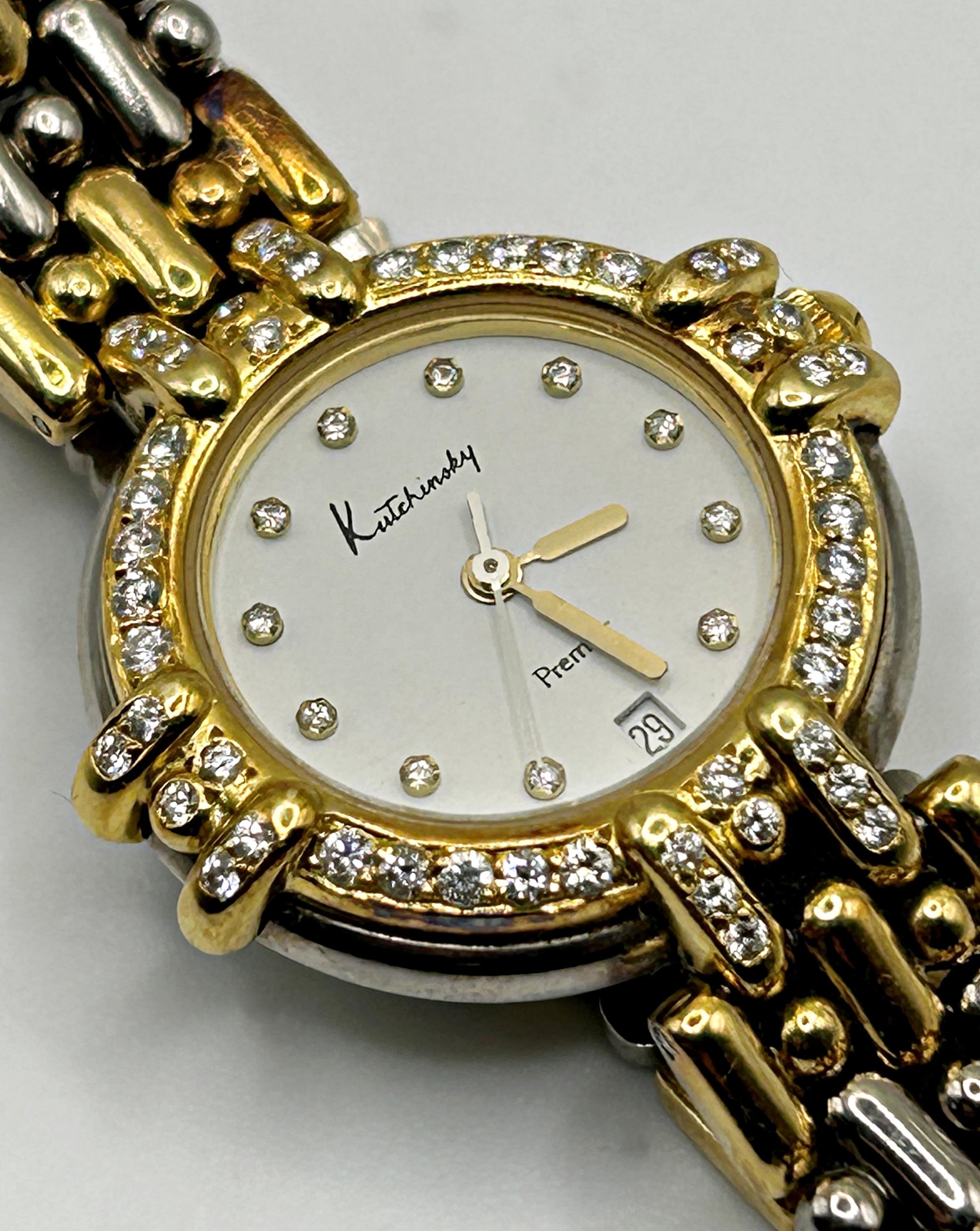 Good quality ladies Kutchinsky Premier bicolour ladies cocktail or dress watch, 27mm case, diamond - Image 2 of 5