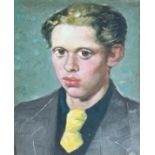 After Alfred Janes (1911-1999) - Dylan Thomas, bust portrait, unsigned, oil on board, 25 x 19cm,