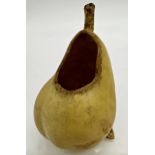 Antique porcelain pear, possibly a spill vase, 11.5cm high