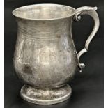 1930s silver baluster mug or Christening cup, maker CE, London 1935, 9cm high, 6oz approx