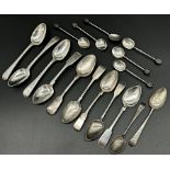 Collection of Georgian and later silver tea and coffee spoons, 7.5oz approx