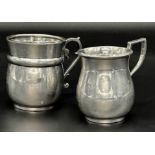Two silver baluster Christening mugs, 5oz approx