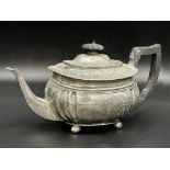 George III silver boat shaped teapot, maker Charles Fox, London 1817, 30cm long, 18.5oz approx