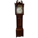 Unusual, good quality, 19th century flame mahogany long case clock by William Davie of Falkirk,