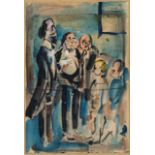 Georges Rouault (1871-1958, French) - Three gentlemen with two boys, signed and dated 1908, The