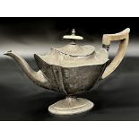 Edwardian silver bachelor teapot, lobed form, maker Mappin & Webb, Sheffield 1904. 26cm long, 13.5oz